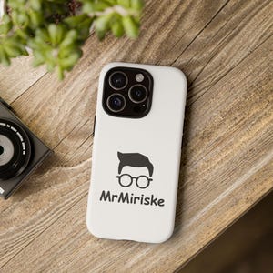 White Custom Your Logo Tough Phone Case Personalized Rugged Cover for iPhone and Google Pixel | Add Your Business Logo or Design