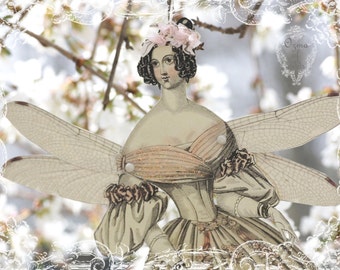 cherry blossom fairy - a whimsical springtime paper doll muse