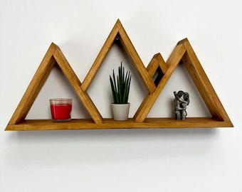 Mountain Shelf, Rustic, Handcrafted, Wooden Wall Decor, Shelving, Bookshelf