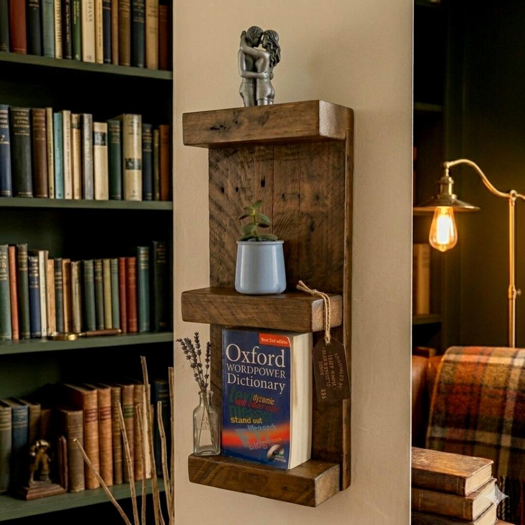 Handmade Reclaimed Wood Floating Shelf: Rustic Farmhouse Decor - Etsy UK