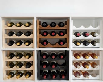 Angled Wave Wine Rack Insert for IKEA Kallax: Modern Wooden Storage