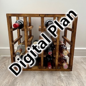 Rustic Wine Rack Woodworking Plans DIY Wine Rack PDF Digital Download Easy & Advanced Woodworking Project Farmhouse Decor