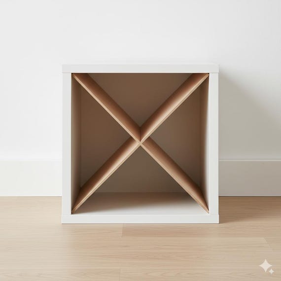 Diagonal Wooden Wine Rack Insert: IKEA EKET Storage, Rustic Bar