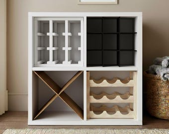 IKEA Kallax Wine Rack Insert, Wooden Cube Bottle Organizer - Etsy