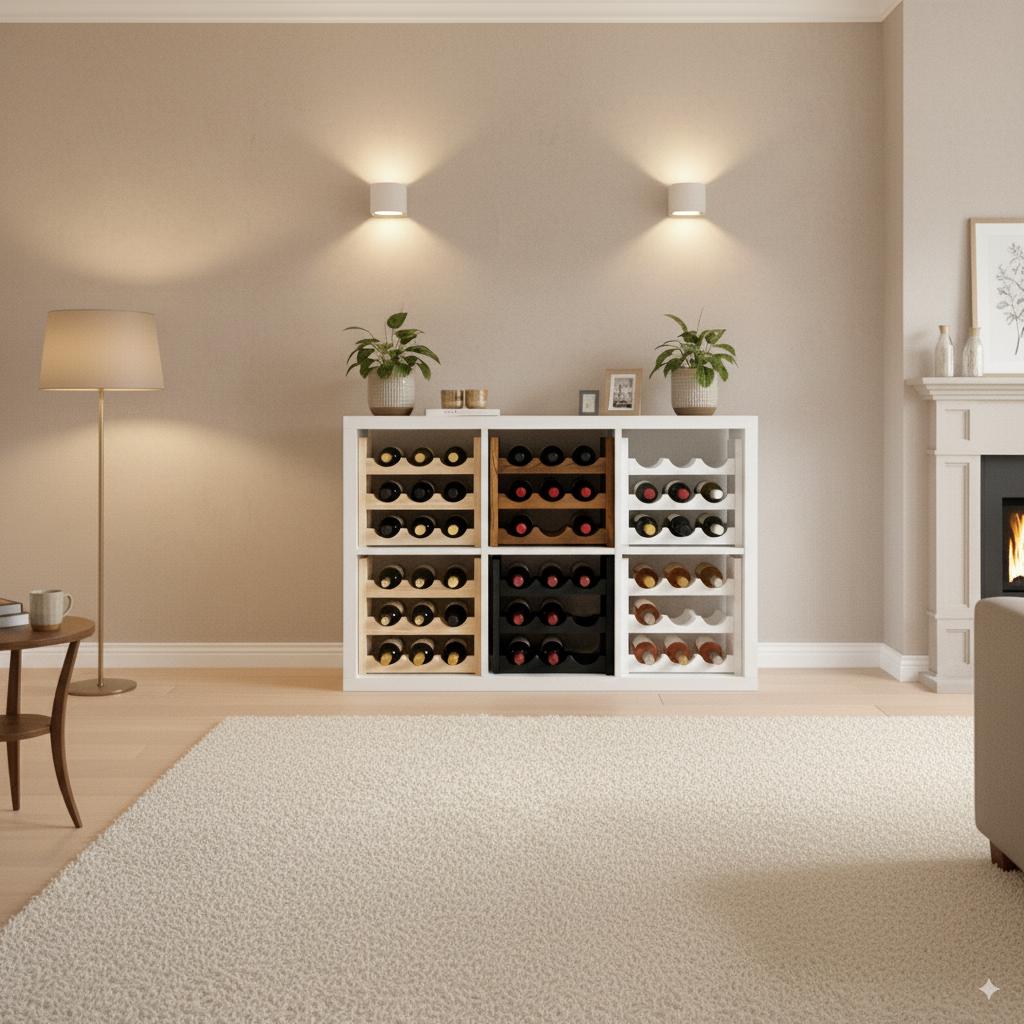 Angled Wave Wine Rack Insert for IKEA Kallax: Modern Wooden Storage - Etsy