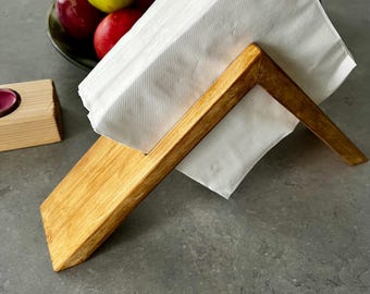Rustic Wooden Napkin Holder | Handmade Napkin Storage | Farmhouse Dining Table Decor | Custom Stain Options