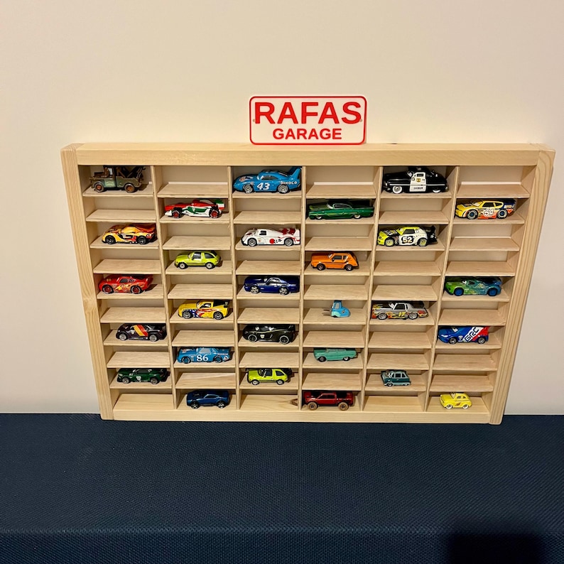 Wooden Hot Wheels Display Case: 60 Car Storage - Kids & Collectors and 3D Signs image 6