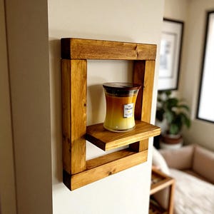 Handmade Rustic Wooden Wall Shelf: Mounted Storage Solution
