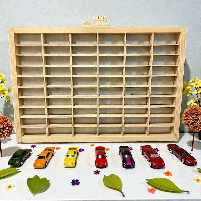 Wooden Hot Wheels Display Case: 60 Car Storage - Kids & Collectors and 3D Signs image 5