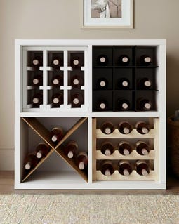 IKEA Kallax Weinregal-Einsatz, Flaschenhalter aus Holz in Würfelform