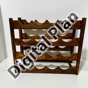 Rustikales Weinregal Holzbearbeitungsplan – DIY Weinregal PDF mit Schritt-für-Schritt-Anleitung, Schnittliste & Zusammenbaudiagrammen – digitaler Download