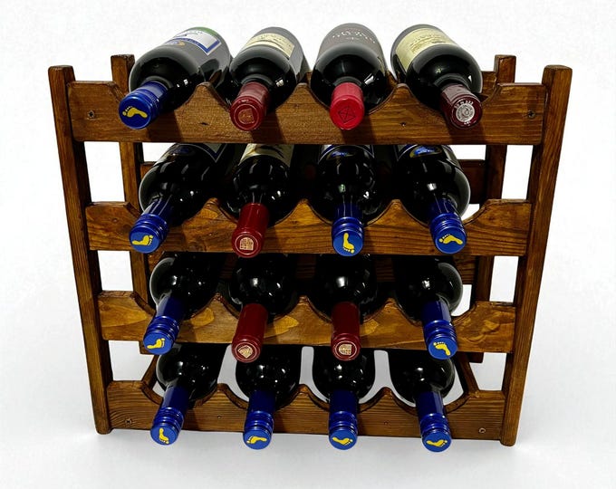 Rustic Wooden Wine Rack, Freestanding Bottle Storage