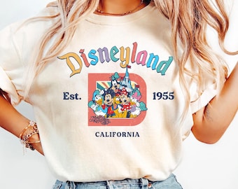 Camiseta retro de Disneyland California, camiseta de Disneyland fundada en 1955, camiseta de vacaciones familiares de Disney, camiseta de Mickey y sus amigos, camiseta de Disney Epcot Tour