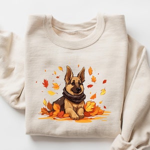 Fall Dog Sweatshirt, German Shepherd Mom, Thanksgiving Shirt, Thanksgiving dog Shirt, Dog Lover Shirt, Fall Clothing,Fall dog,Autumn Sweater