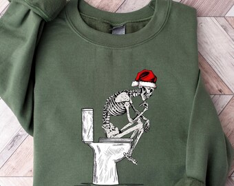Skeleton Christmas Sweatshirt, Funny Christmas Sweatshirt, Funny Skeleton Shirt, Christmas Gift for Skeleton Lover, Unique Holiday Gift