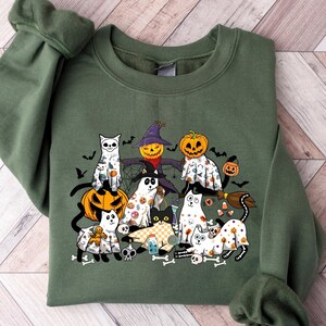 Сute Ghost Cat Shirt, Halloween Cat Shirt, Black Cat Shirt, Cat Lover, Ghost Cat t-shirt, Funny Ghost Cat,Halloween Party, Halloween Costume