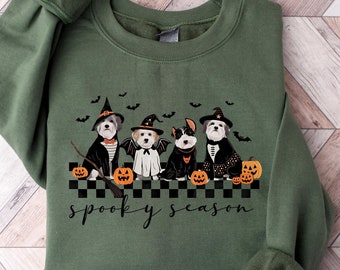 Retro Yorkshire Terrier Halloween Dog Sweatshirt, Spooky Season, Halloween dog shirt, Dog Lover Shirt, Halloween Costume, Halloween Crewneck