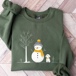 Christmas Snowman Sweatshirt, Christmas Dog Shirt, Dog Lover Christmas Shirt, Womens Christmas Gift, Holiday Sweatshirt, Christmas Sweater
