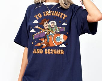 Disney Toy Story To Infinity and Beyond Shirt, Woody & Buzz Lightyear Vintage Style Tshirt, Disney World Family Vacation Tee, Pixar Trip Tee