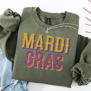 Mardi Gras Sweatshirt, Mardi Gras Carnival Shirt, Women Mardi Gras Sweater, New Orleans Tee, Fat Tuesday Gift, Mardi Gras Celebration Shirt