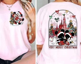 Disney Christmas Shirt, Mickey Minnie Couple Disney Shirt, Mickey's Very Merry Christmas Party Shirt, Disneyland Castle Holiday Couple Trip