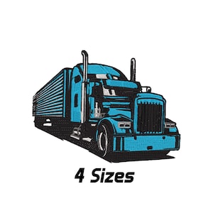 Semi Truck Embroidery Design, Trailer Truck Machine Embroidery Files, Vehicles Embroidery Design, Cattle Truck Embroidery, 4 Sizes