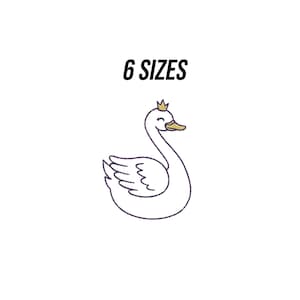 Swan Embroidery Design, Swan Outline Embroidery, Children's Embroidery, Summer Embroidery, Bird Machine Embroidery, 6 Sizes