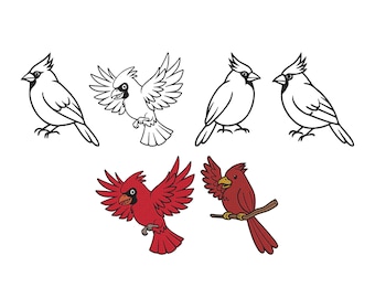 Cardinal Bird Embroidery Design, Cardinal Machine Embroidery, Birds Embroidery, Red Cardinal Embroidery Design, Northern Cardinal, 6 Sizes