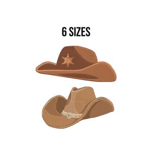 Cowboy Hat Embroidery Design. Hat Machine Embroidery Design, Cowgirl Embroidery, Mini Cowboy Hat, Horse Riding Hat Embroidery, 6 Sizes