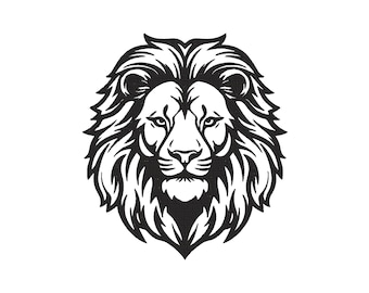 Lion Head Silhouette Embroidery Design - Lion Face Embroidery Files- Lion Head Applique Embroidery- Machine Embroidery Design Files- 5 Sizes
