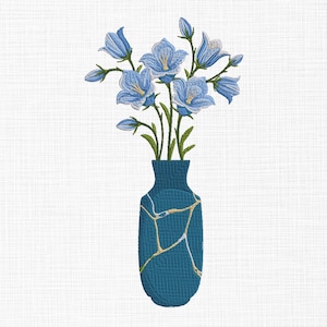 Flowers in vase Embroidery Design Vase Embroidery Design Flowers Embroidery Design Machine Embroidery Design 5 Sizes Digital Download