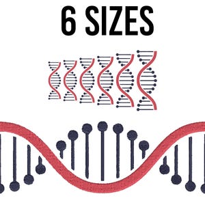 DNA Embroidery Design - Dna Molecule Embroidery Files - Hospital Embroidery - Medical Embroidery - Machine Embroidery Design Files - 6 Sizes
