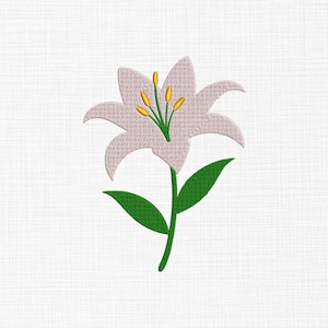 Lily embroidery design Flower embroidery design Lily flower embroidery design Machine embroidery 5 sizes digital download