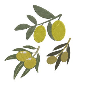 Green Olives Embroidery Design, Olive wood Machine Embroidery Designs, Olive Branch Embroidery files, Olives Embroidery, 6 Sizes