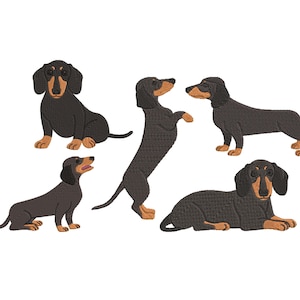 Dachshund Embroidery Design, Dog Machine Embroidery Designs, Pet Embroidery File,  Animal Embroidery Design, Dog lover Embroidery, 6 Sizes