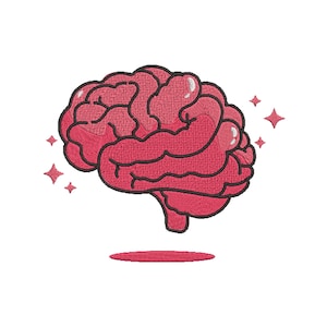 Human Brain Embroidery Design, Brain Machine Embroidery Design, Brain Cerebrum Embroidery File, Body parts Embroidery, Brain, 5 Sizes