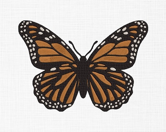 Monarch butterfly embroidery design Butterfly embroidery design Animals embroidery Files Machine embroidery Files 5 sizes digital download