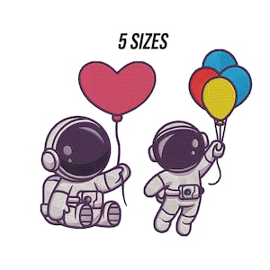 Astronaut im Weltall Stickdatei, Astronaut im Weltall Maschinenstickerei, Weltall Stickdatei, 5 Größen