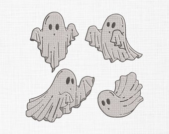 Ghost bundle embroidery design Ghost embroidery design Halloween embroidery designs Machine embroidery Files 6 sizes digital download