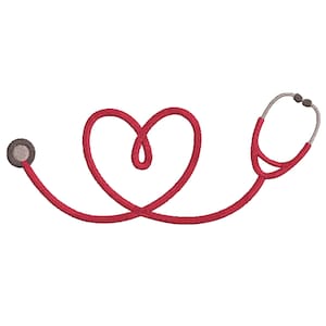 Heartbeat Stethoscope Embroidery Design, Stethoscope heartbeat Embroidery, Nurse Life, Nurse Design, Doctor Embroidery Design, 6 Sizes