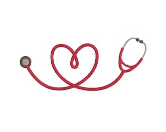 Heartbeat Stethoscope Embroidery Design, Stethoscope heartbeat Embroidery, Nurse Life, Nurse Design, Doctor Embroidery Design, 6 Sizes
