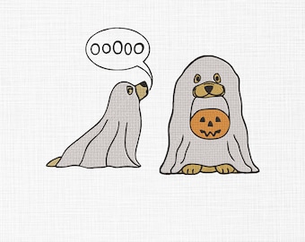 Cute Ghost Dog Embroidery Design Halloween Dogs Embroidery Design Halloween Machine Embroidery Ghost Embroidery 5 Sizes Digital Download