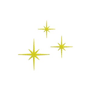Star Machine Embroidery Design Mini Satin Star Embroidery Design, Mini Star Embroidery, Nativity Star of Bethlehem,  6 Sizes