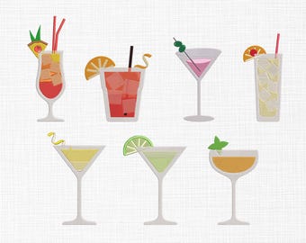 Cocktail Bundle Embroidery Design Juice&#39;s Embroidery Design Summer Embroidery Design Drink Machine Embroidery Files 6 Sizes Digital Download