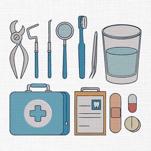 Doctor set Embroidery Design Dentist Machine Embroidery Design Medical Embroidery Dentist set Embroidery Dental embroidery Design