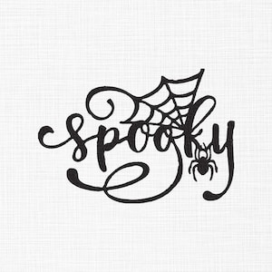 Spooky Halloween Embroidery Design Halloween Embroidery Design Spooky Season Embroidery Design Text with spider Embroidery 5 Sizes Download