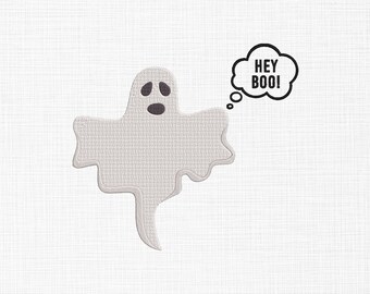 Hey boo Ghost Embroidery Design Scary Ghost Embroidery Design Halloween Embroidery Design Machine Embroidery 5 Sizes Digital Download