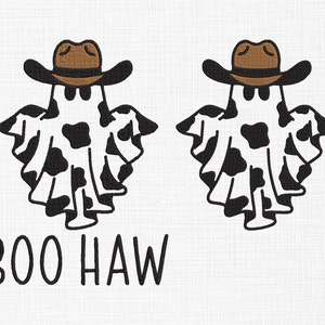 Boo haw Embroidery Design Cow ghost Embroidery Design Halloween Embroidery Design Machine Embroidery 5 Sizes Digital Download