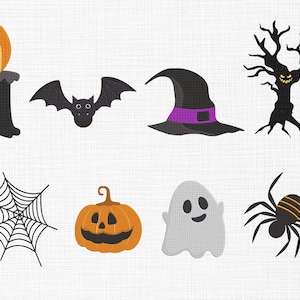 Halloween Bundle Embroidery Design Halloween Set Embroidery Design Cute Ghost Embroidery Design Machine Embroidery 5 Sizes Digital Download
