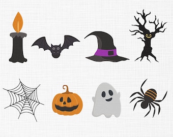 Halloween Embroidery Design Bundle, Cute Ghost Set (Digital Download)